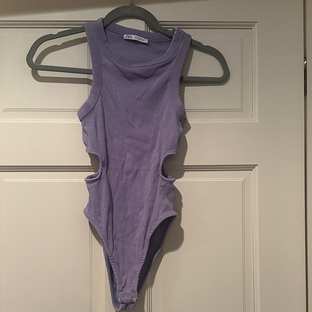 Zara Lavender Cutout Bodysuit